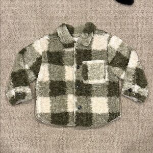 Zara Cozy Plaid Shirt Jacket